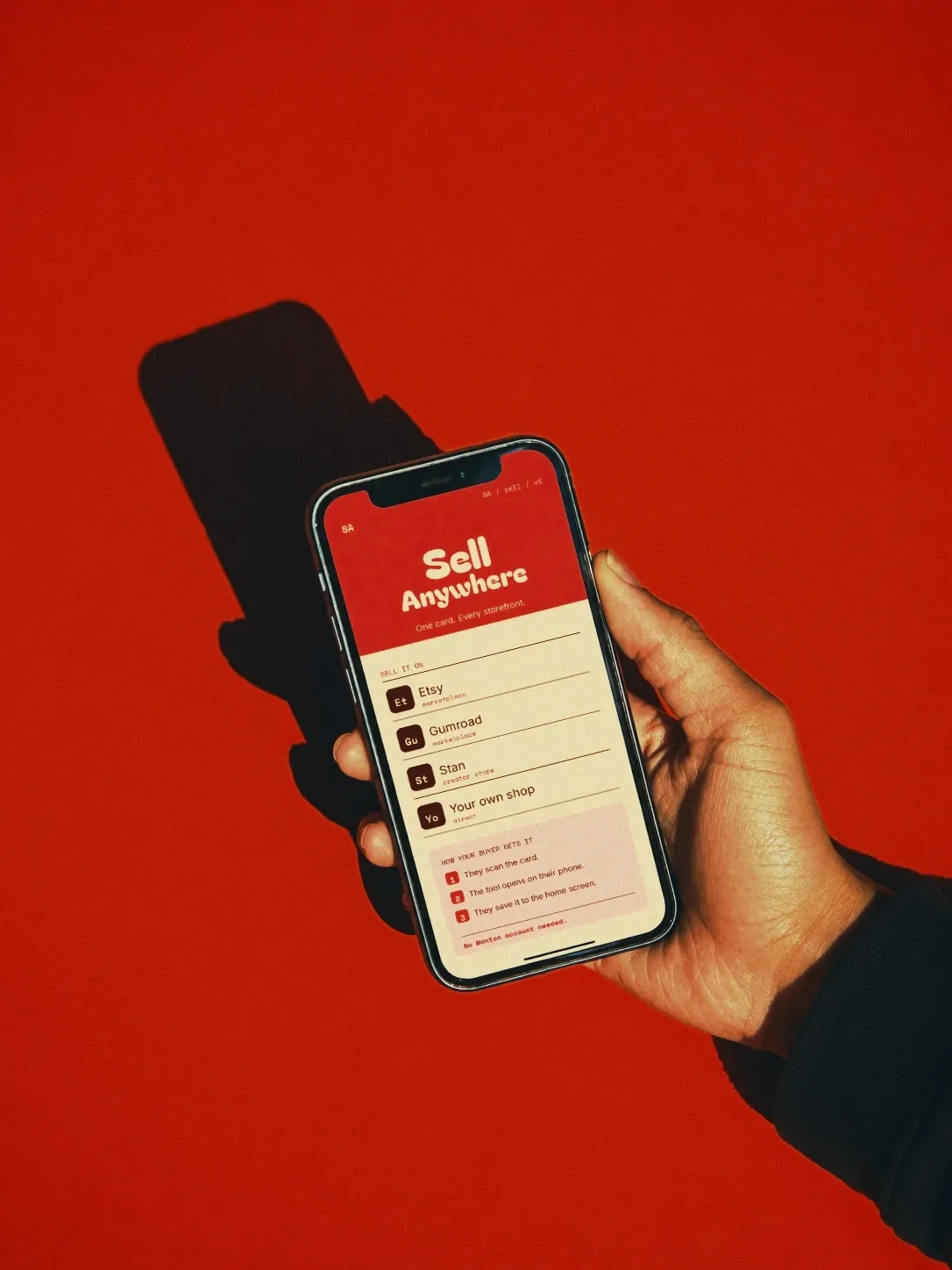 The finished app saved on a phone